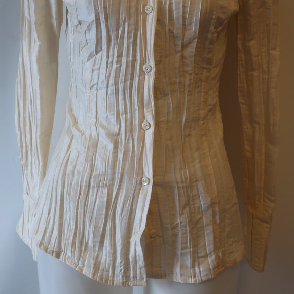 CHRISTINA MAKOWSKY CRINKLED LONG SLEEVE TOP SZ 6 * - Picture 3 of 8